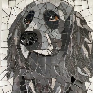 Black and grey Springer Spaniel Mosaic Artwork