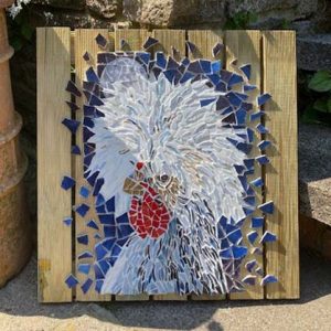 Polish Chicken by moonlight mosaic artwork