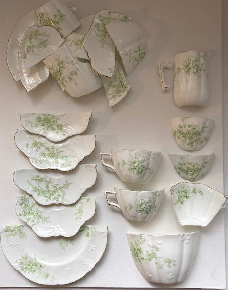 Vintage half tea cup mosaic set