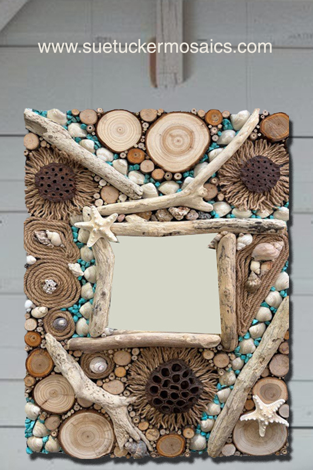 Nature inspired mixed media mosaic wall art