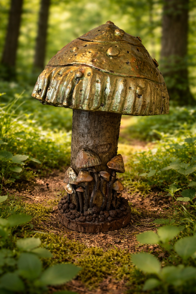 Each piece in my mushroom ornament collection is a celebration of nature and craftsmanship. Cast in eco-conscious resin and formed within bespoke silicone moulds that I create by hand, every ornament begins as a carefully considered, original design. Layers of metallic pigment are delicately applied to enhance texture and depth, before being sealed with a lustrous high-gloss varnish that catches the light beautifully. The forms are then grounded on natural log bases, each one unique, bringing an authentic connection to the woodland from which they are inspired. No two pieces are ever the same—each ornament is a small, sculptural work of art, where organic materials meet refined finish.